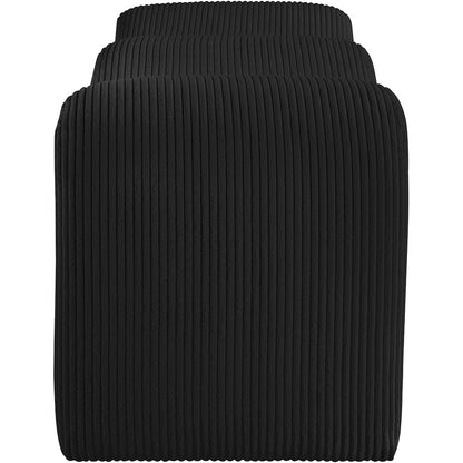 Willow Black Corduroy Fabric Bench