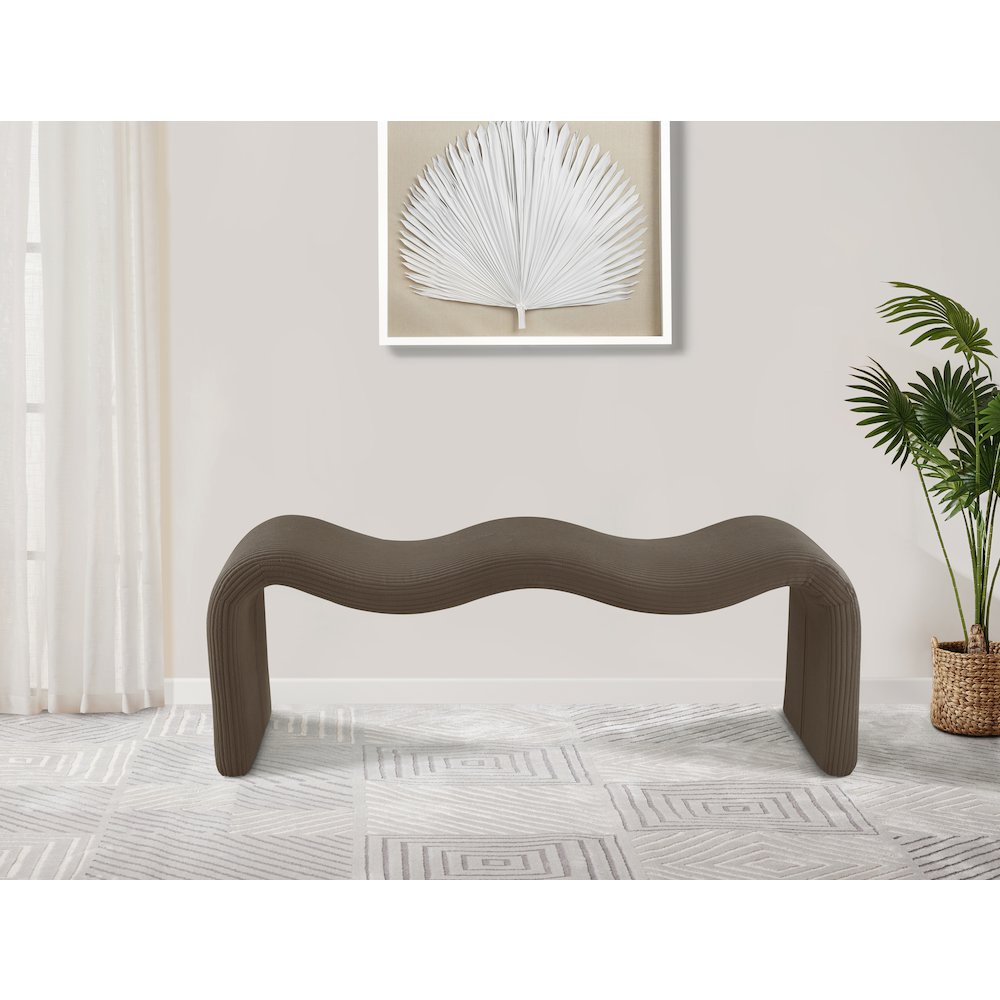 Willow Brown Corduroy Fabric Bench