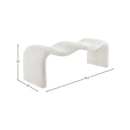 Willow Cream Corduroy Fabric Bench