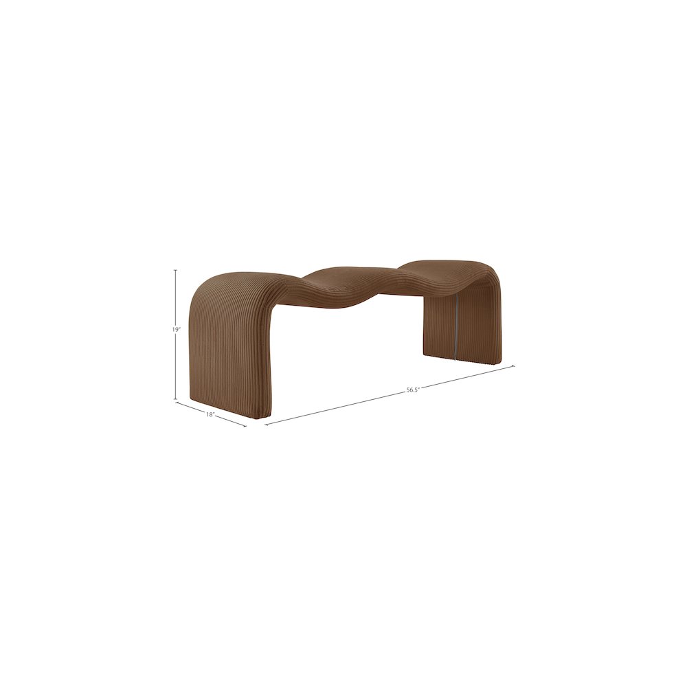 Willow Saddle Corduroy Fabric Bench
