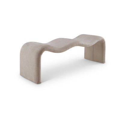 Willow Beige Chenille Fabric Bench