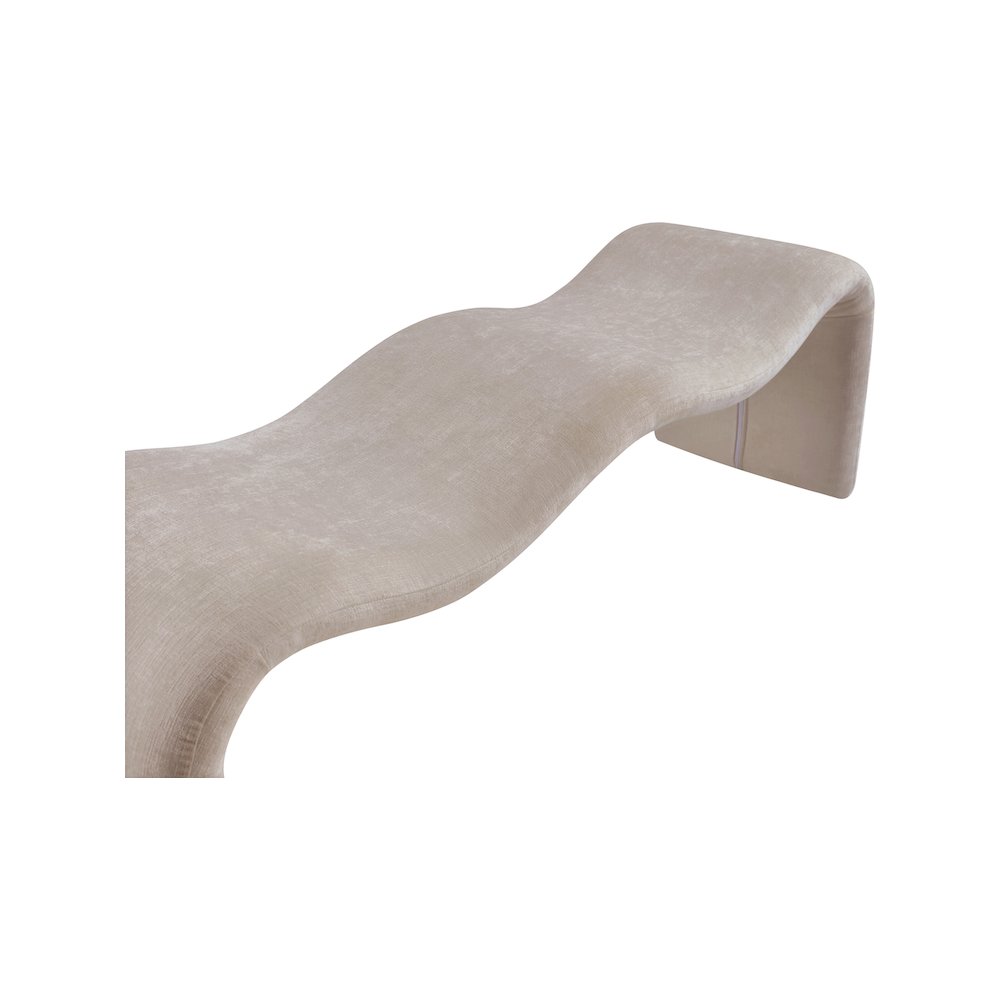 Willow Beige Chenille Fabric Bench