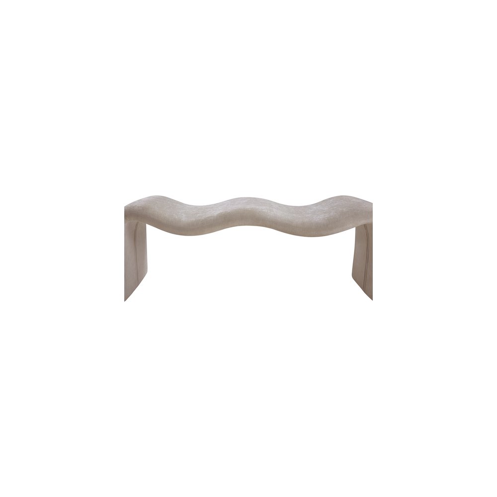 Willow Beige Chenille Fabric Bench