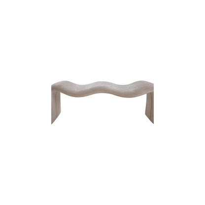Willow Beige Chenille Fabric Bench