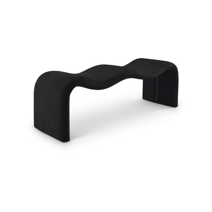 Willow Black Chenille Fabric Bench