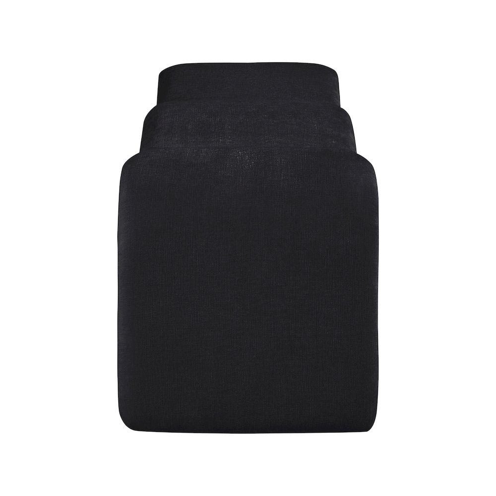 Willow Black Chenille Fabric Bench