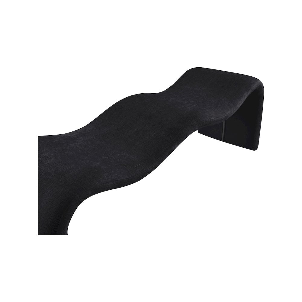 Willow Black Chenille Fabric Bench