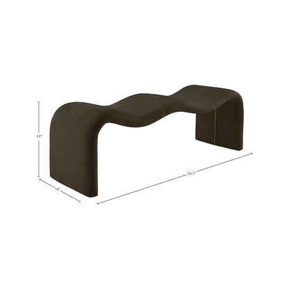 Willow Brown Chenille Fabric Bench