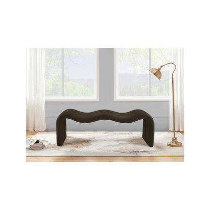 Willow Brown Chenille Fabric Bench