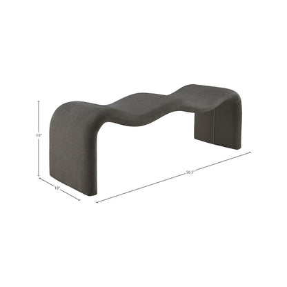 Willow Grey Chenille Fabric Bench