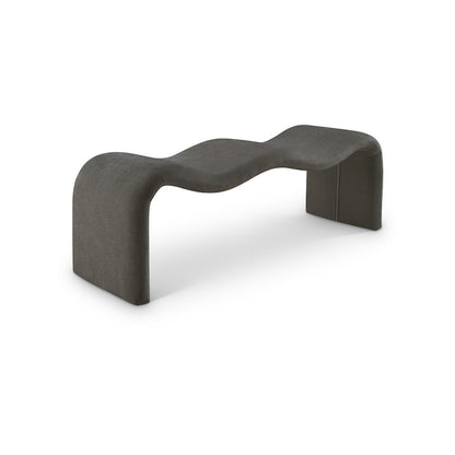 Willow Grey Chenille Fabric Bench