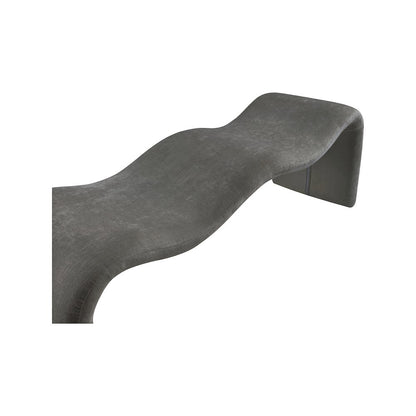 Willow Grey Chenille Fabric Bench