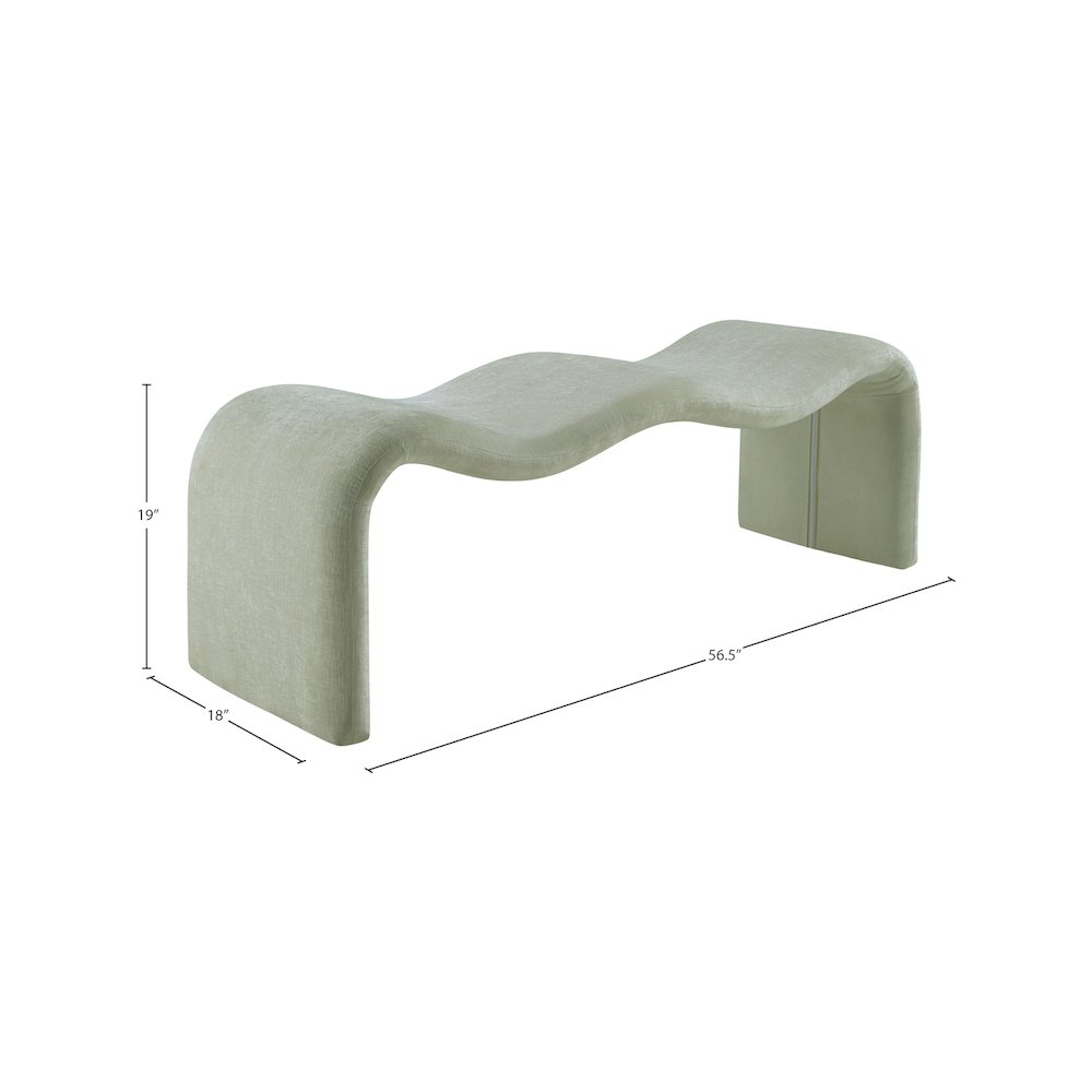 Willow Mint Chenille Fabric Bench