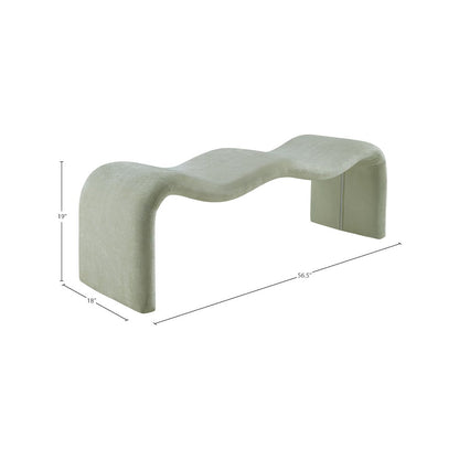 Willow Mint Chenille Fabric Bench