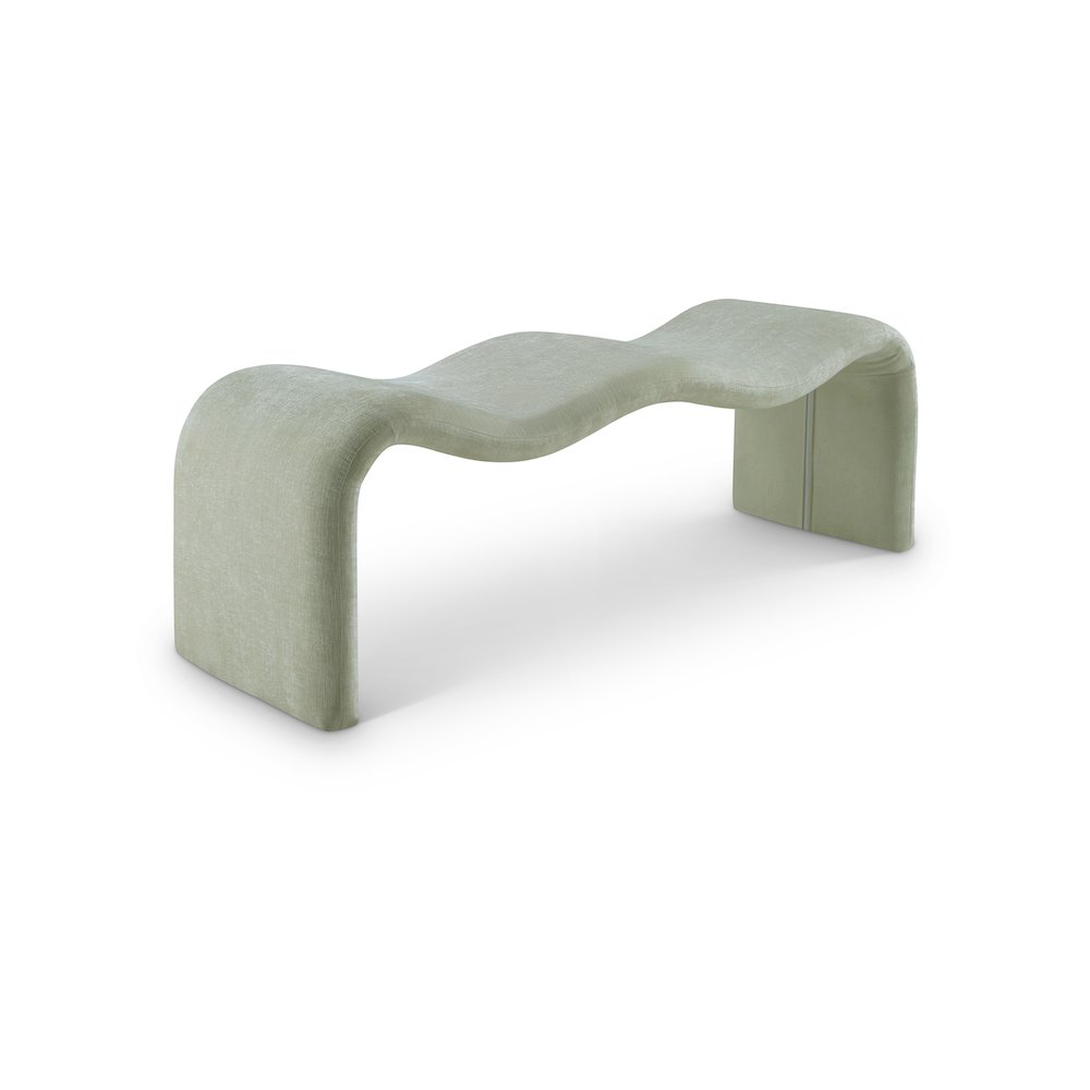 Willow Mint Chenille Fabric Bench