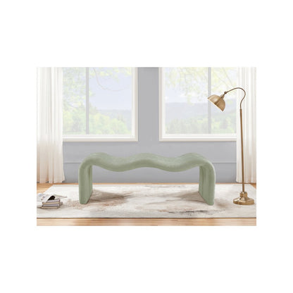 Willow Mint Chenille Fabric Bench