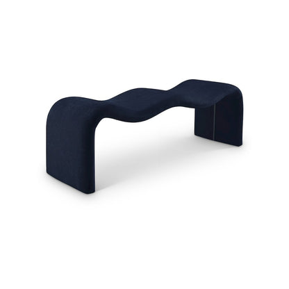 Willow Navy Chenille Fabric Bench