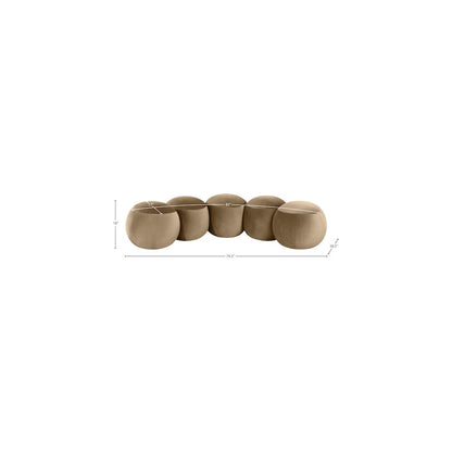 Apollo Beige Velvet Bench