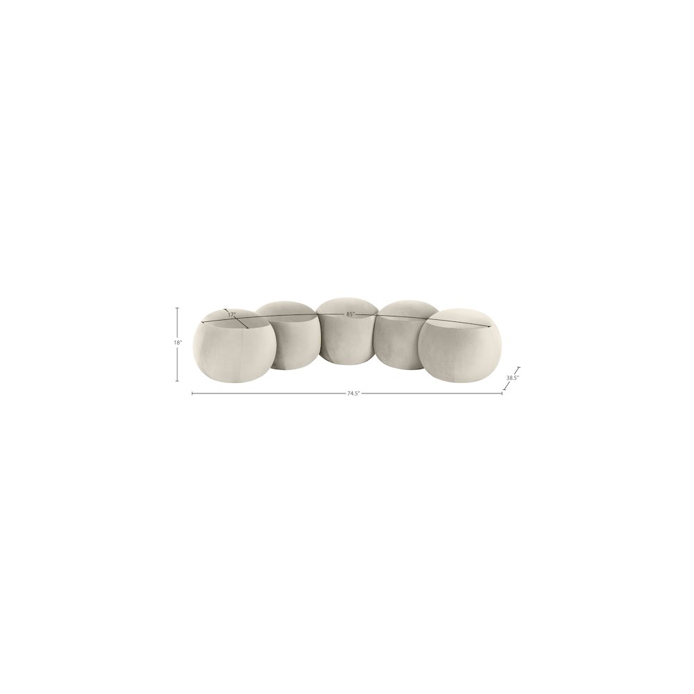 Apollo Cream Velvet Bench