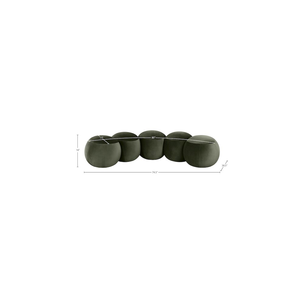 Apollo Green Velvet Bench