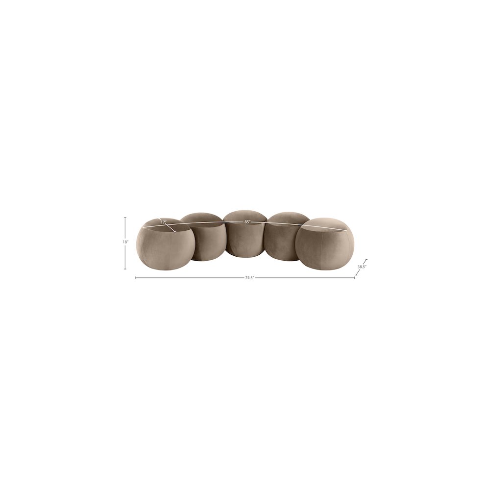 Apollo Taupe Velvet Bench