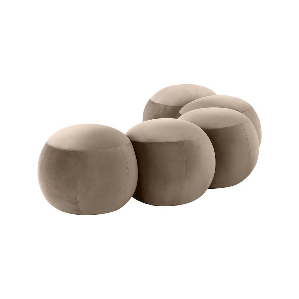 Apollo Taupe Velvet Bench