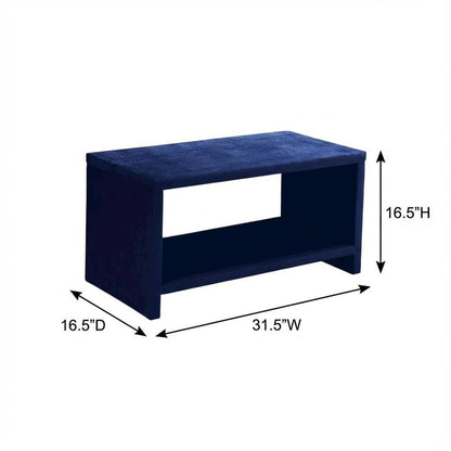Navy Velvet Night Stand with Contemporary Style and Cozy Feel