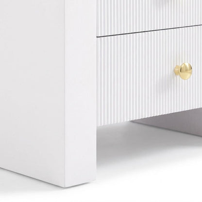 Contemporary White Nightstand with Smooth Finish for Bedroom Use