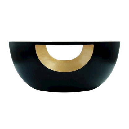 Black and gold lacquer coffee table with contemporary style and sleek finish
