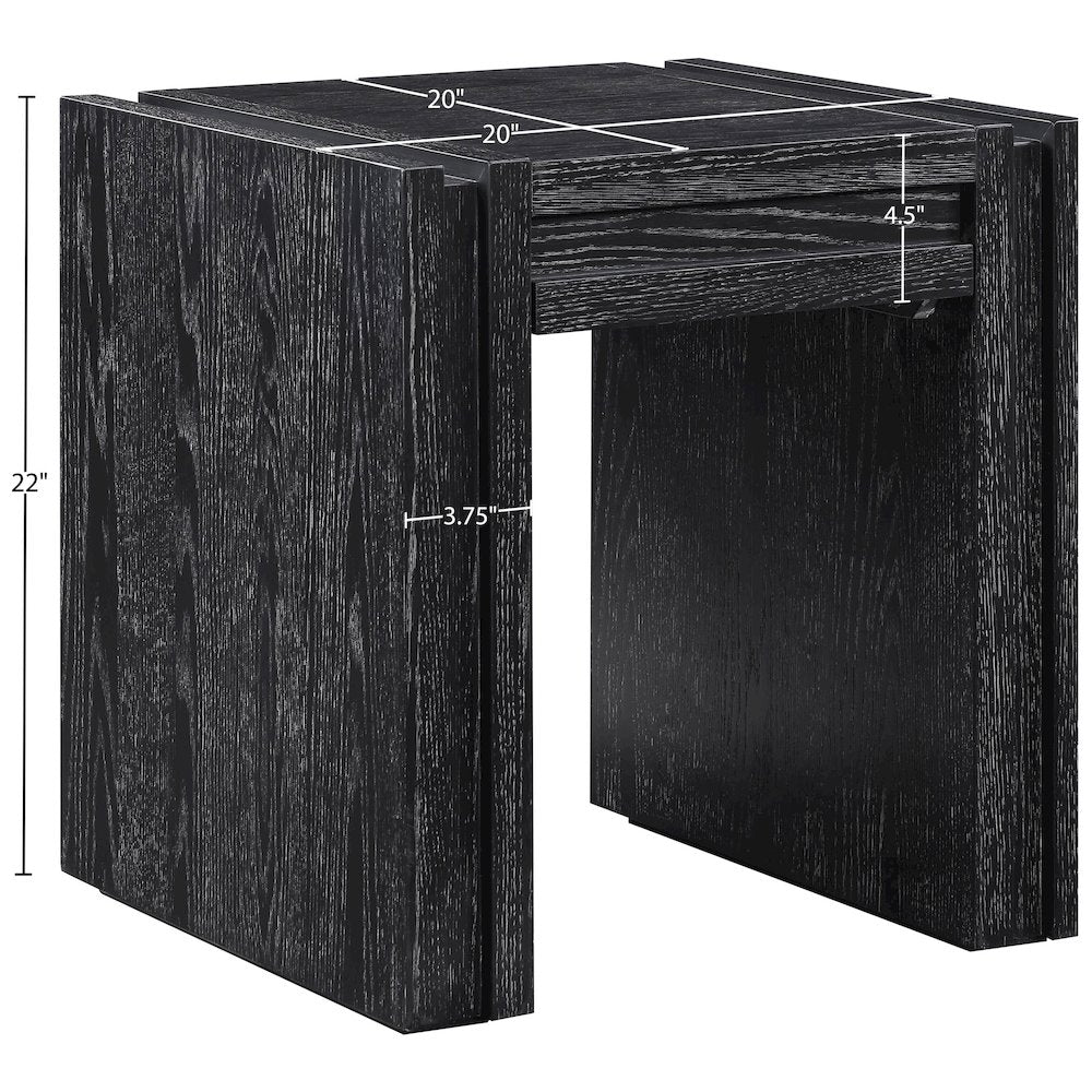 Stanton Black Oak Veneer And Solid Wood End Table