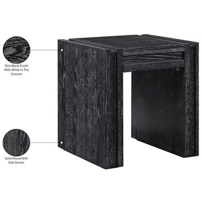 Stanton Black Oak Veneer And Solid Wood End Table