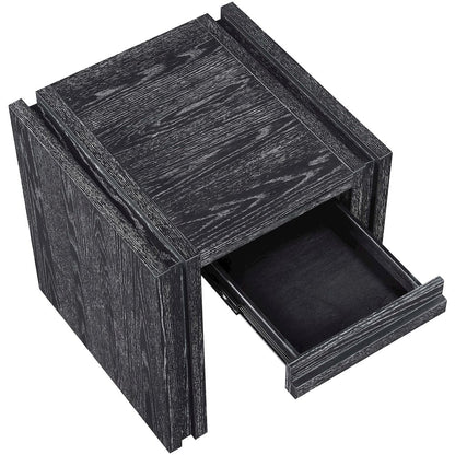 Stanton Black Oak Veneer And Solid Wood End Table