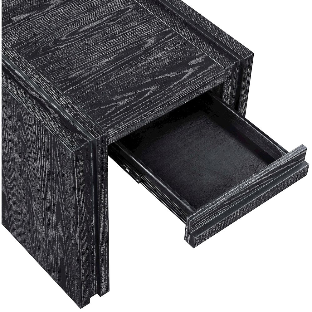 Stanton Black Oak Veneer And Solid Wood End Table