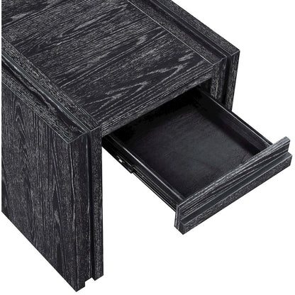 Stanton Black Oak Veneer And Solid Wood End Table