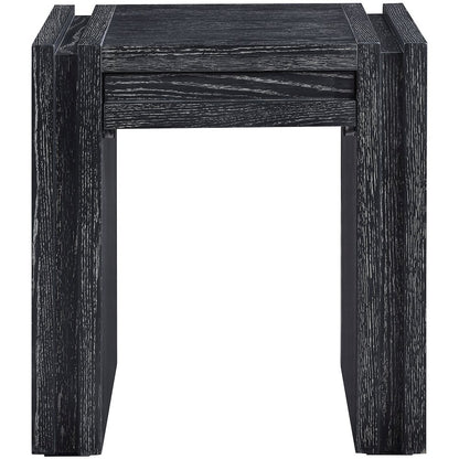 Stanton Black Oak Veneer And Solid Wood End Table