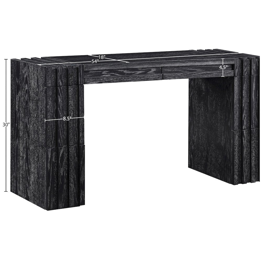 Stanton Black Oak Veneer And Solid Wood Console Table