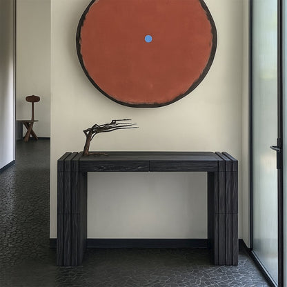 Stanton Black Oak Veneer And Solid Wood Console Table