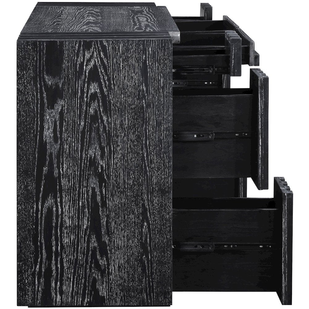 Stanton Black Oak Veneer And Solid Wood Console Table