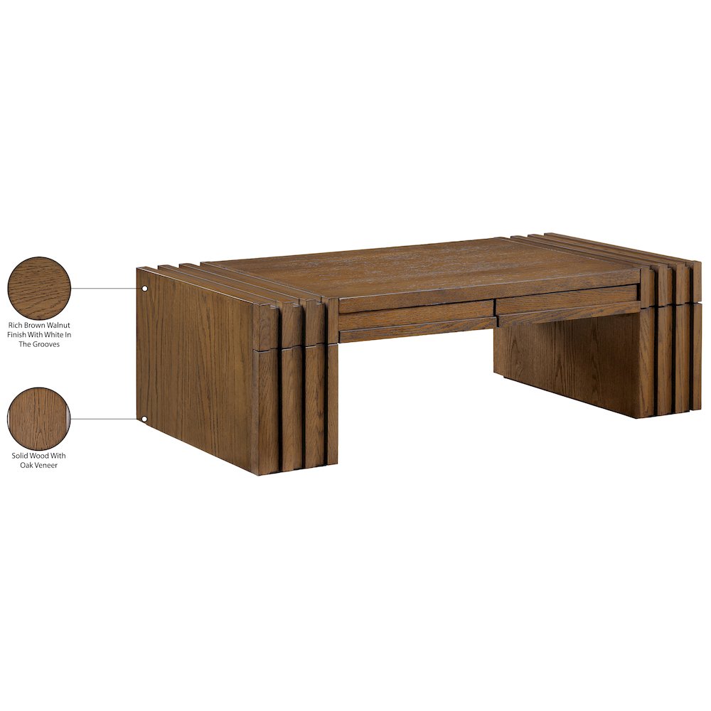 Stanton Brown Oak Veneer And Solid Wood Coffee Table