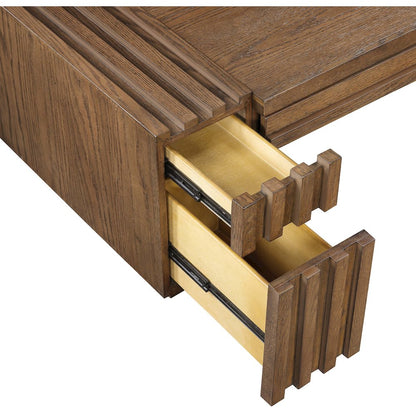 Stanton Brown Oak Veneer And Solid Wood Coffee Table