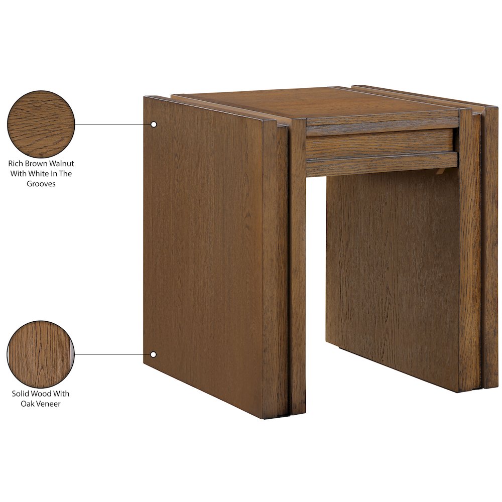 Stanton Brown Oak Veneer And Solid Wood End Table
