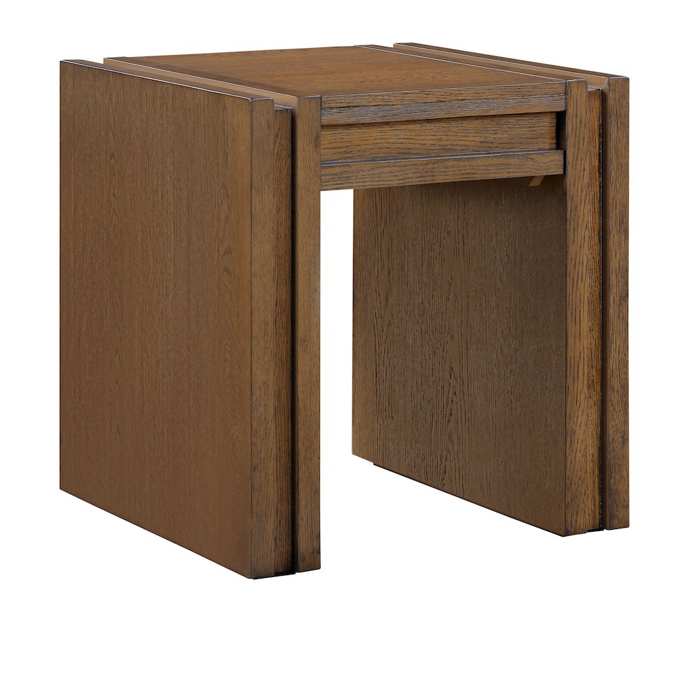 Stanton Brown Oak Veneer And Solid Wood End Table
