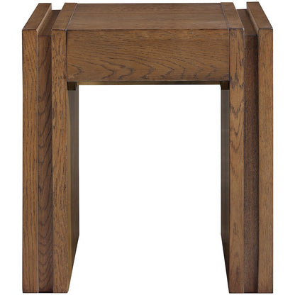 Stanton Brown Oak Veneer And Solid Wood End Table