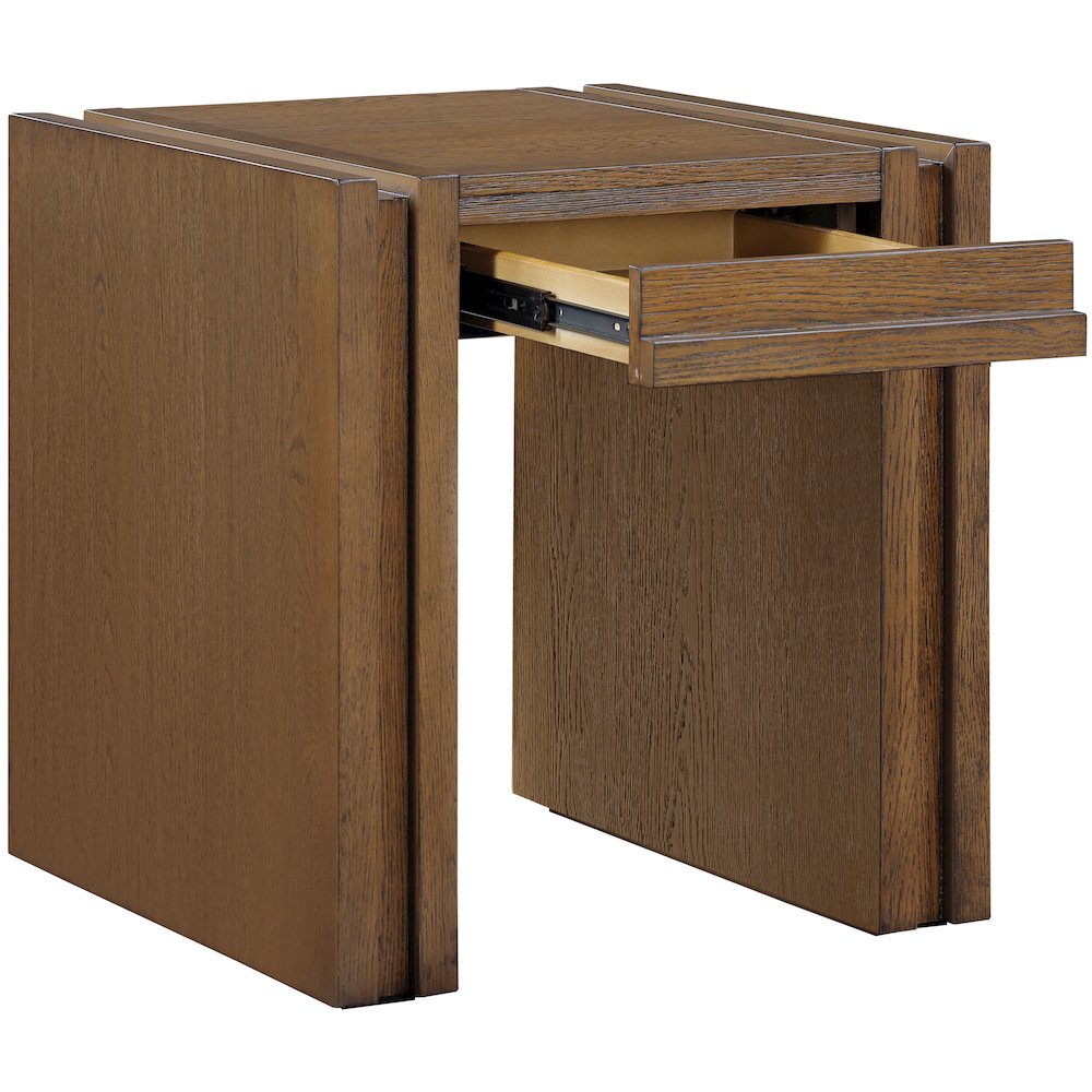 Stanton Brown Oak Veneer And Solid Wood End Table