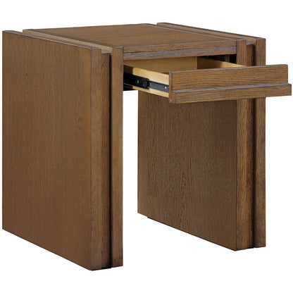 Stanton Brown Oak Veneer And Solid Wood End Table