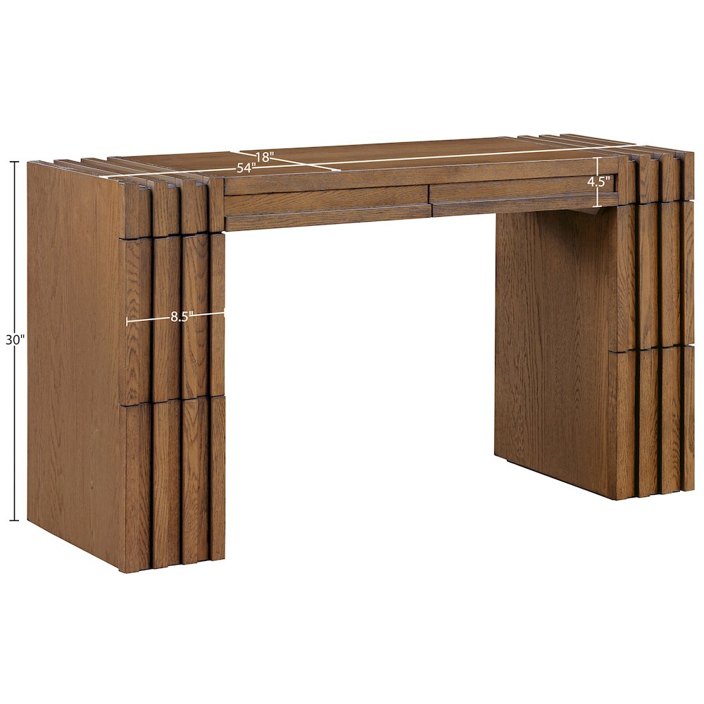Stanton Brown Oak Veneer And Solid Wood Console Table