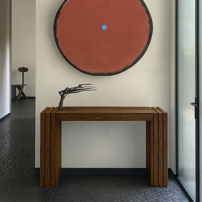 Stanton Brown Oak Veneer And Solid Wood Console Table