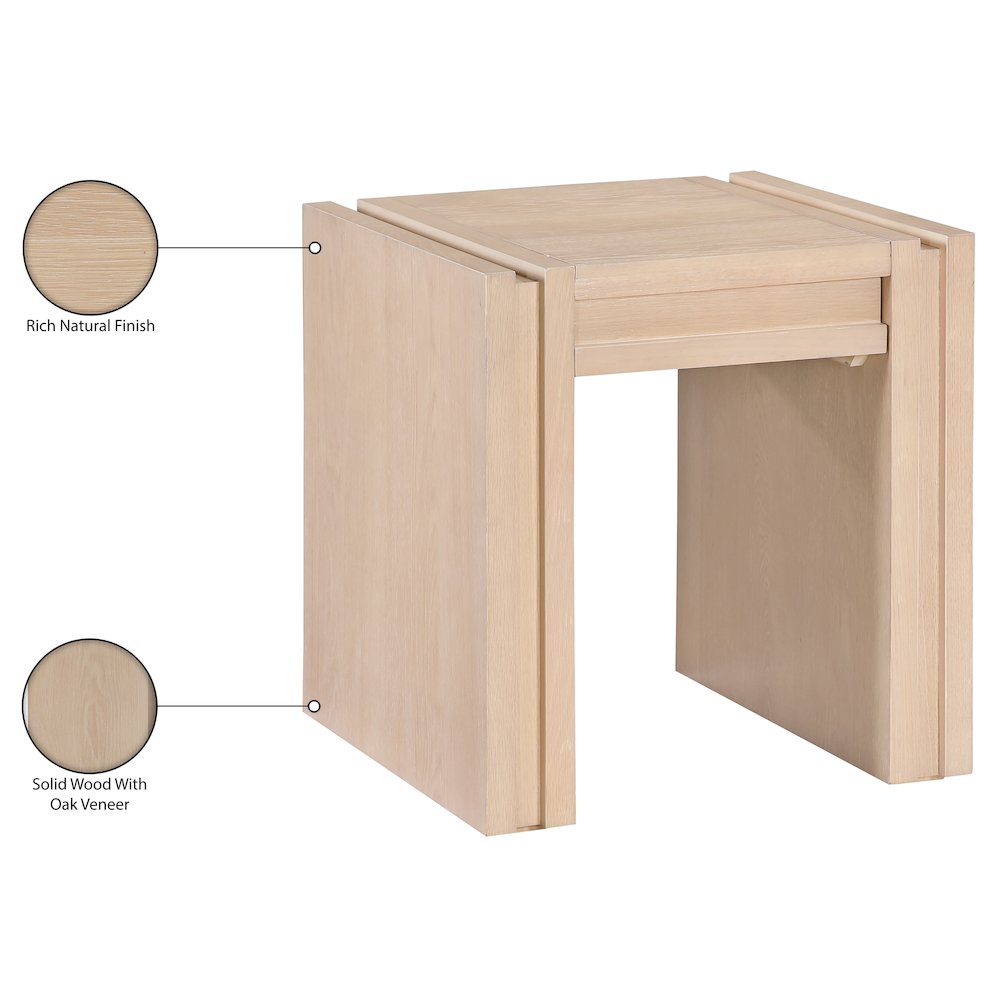 Stanton Natural Oak Veneer And Solid Wood End Table