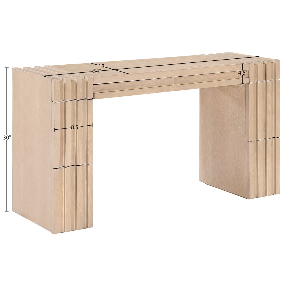 Stanton Natural Oak Veneer And Solid Wood Console Table