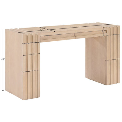 Stanton Natural Oak Veneer And Solid Wood Console Table